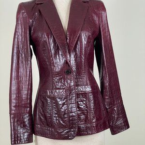 Cole Haan Burgundy Color | Lambs Leather | Blazer Size 4